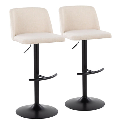 Toriano - Contemporary Adjustable Bar Stool With Rounded T Footrest (Set of 2) Lumi Source