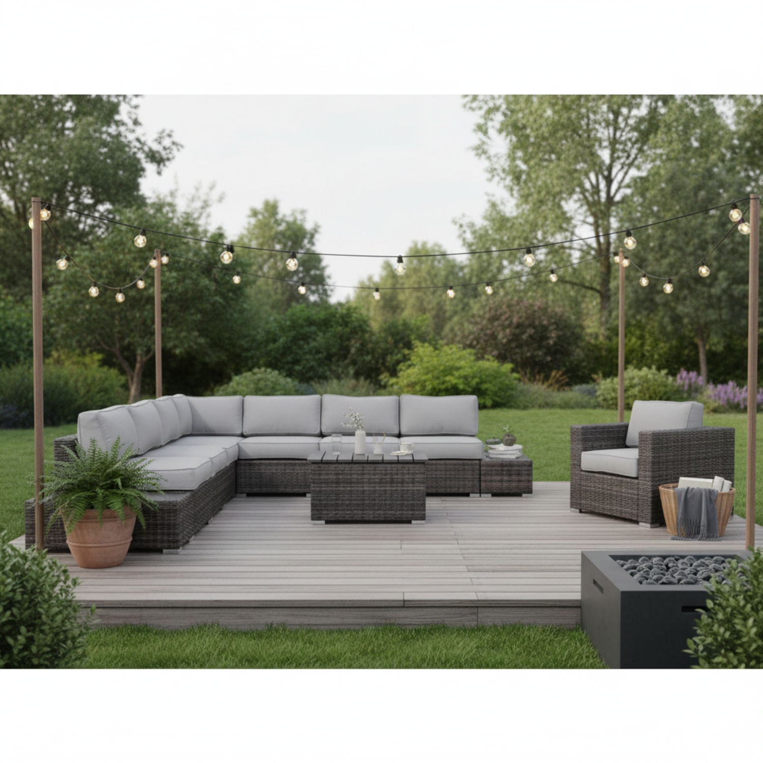 Sectional, Stylish Entertainment, Outdoor Living LSI Patio Furniture
