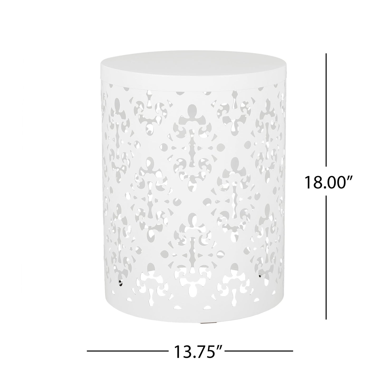 Outdoor Metal Modern Design End Table Noble House