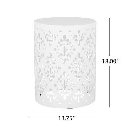 Outdoor Metal Modern Design End Table Noble House