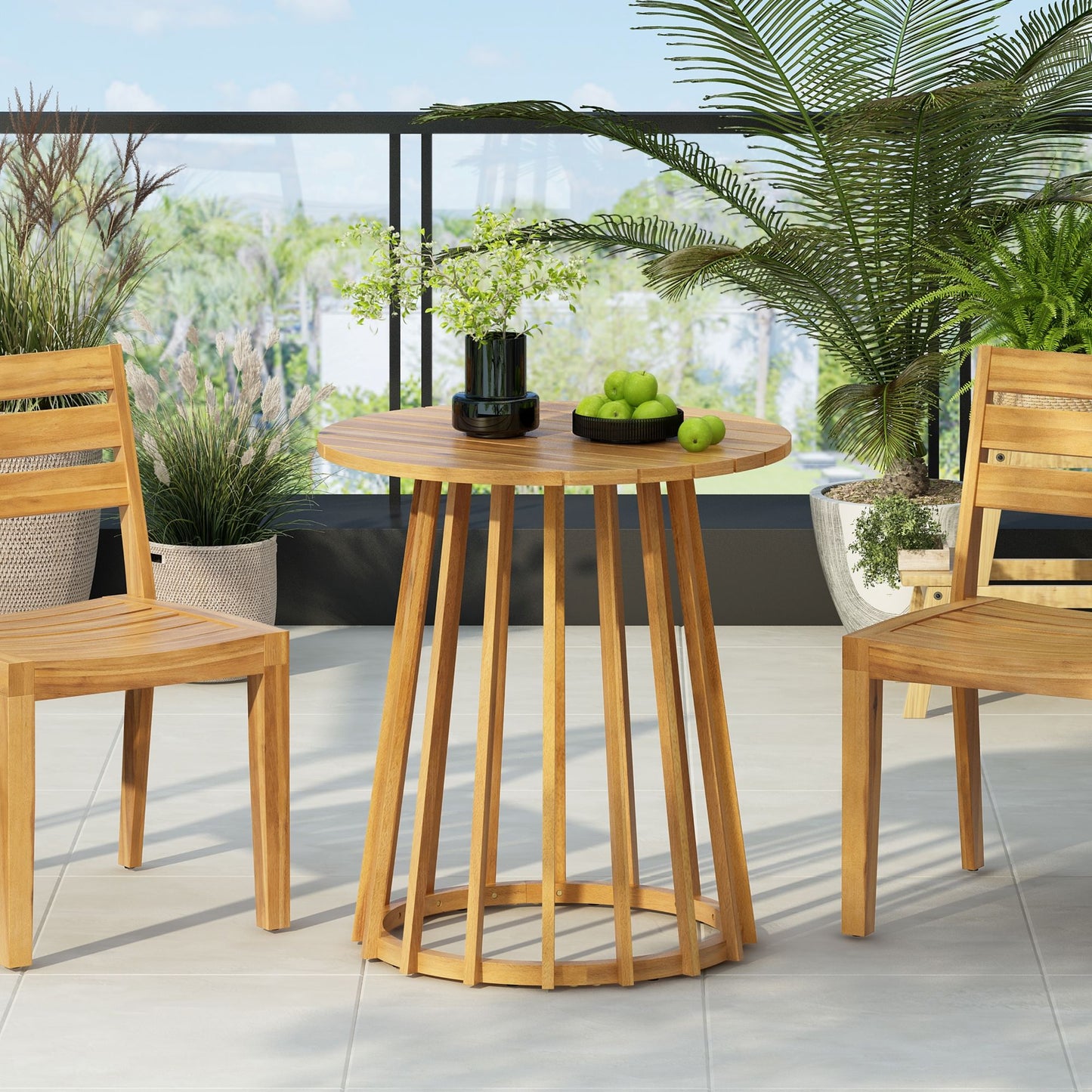 Outdoor Round Top Dining Table, Round Bistro Table - Teak Noble House