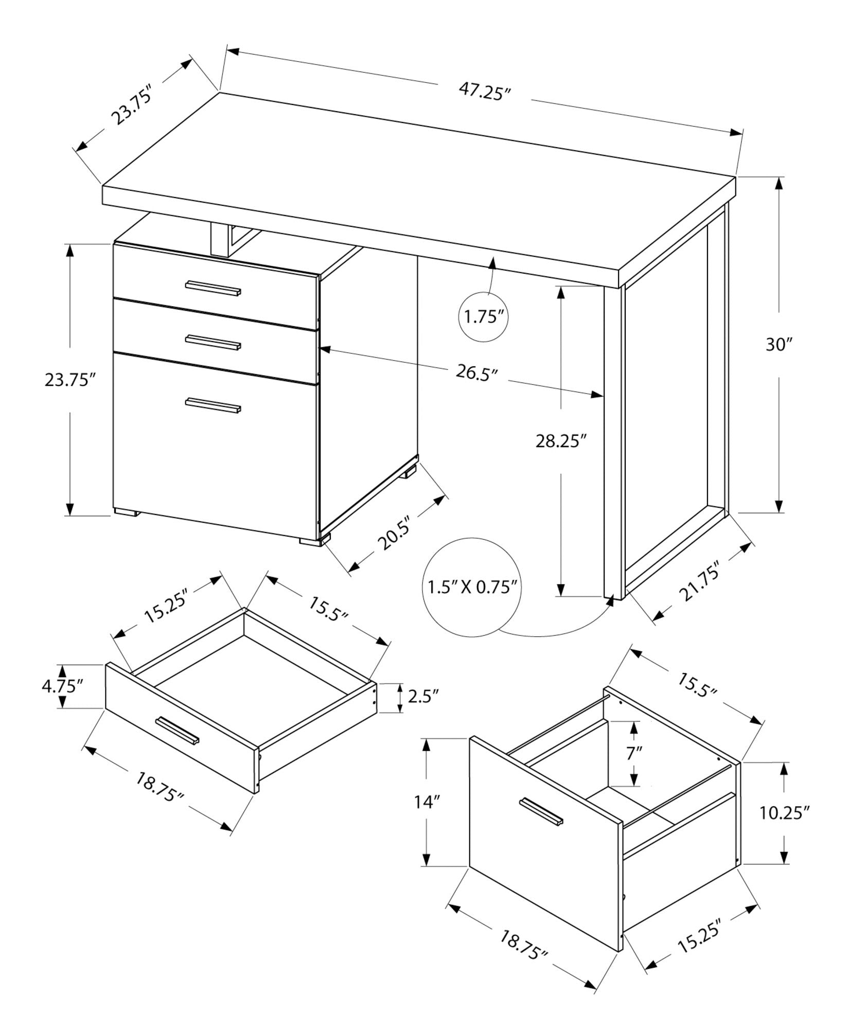 Computer Desk For Home Office, Left, Right Set - Up, Ample Storage Drawers 8th Street