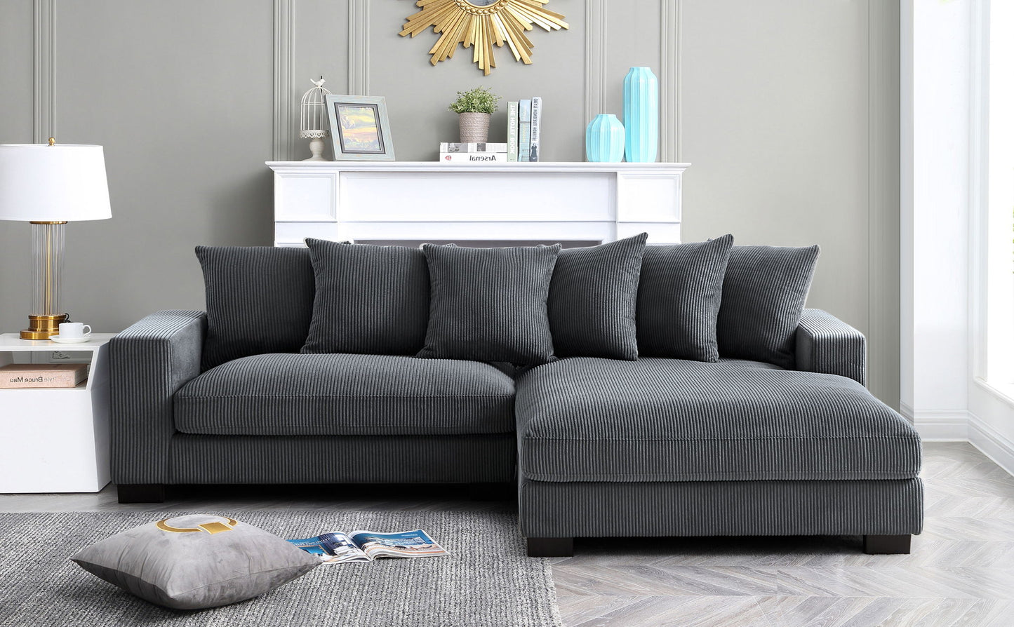 Luxe - Oversized 2 Piece Sectional Couches For Living Room, L Shaped Sofa With Chaise US Pride