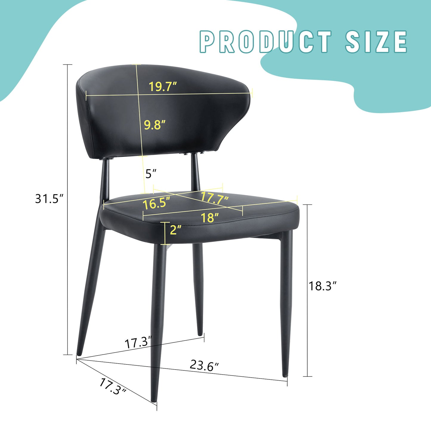 Minimalist Ergonomic Dining Chair With Curved Backres (Set of 4) Home Essentials