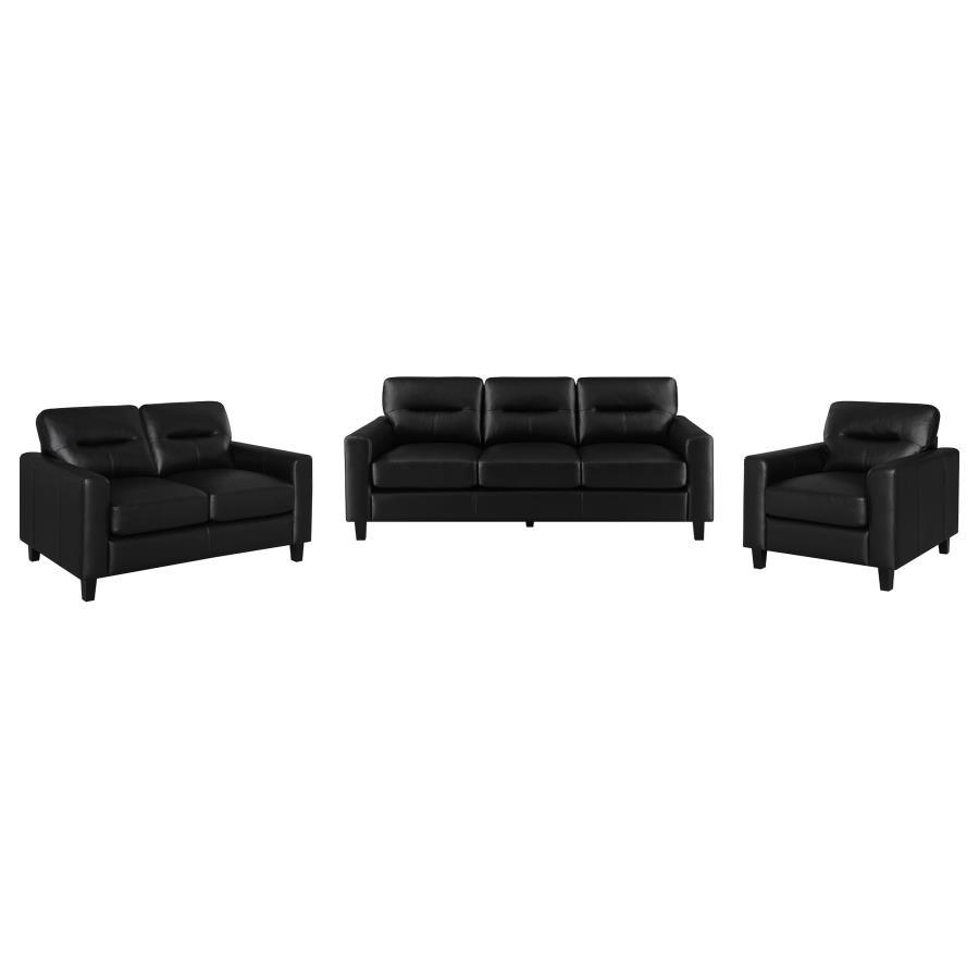 Scotland - Faux Leather Upholstered Sofa Set Coaster Fine Furniture