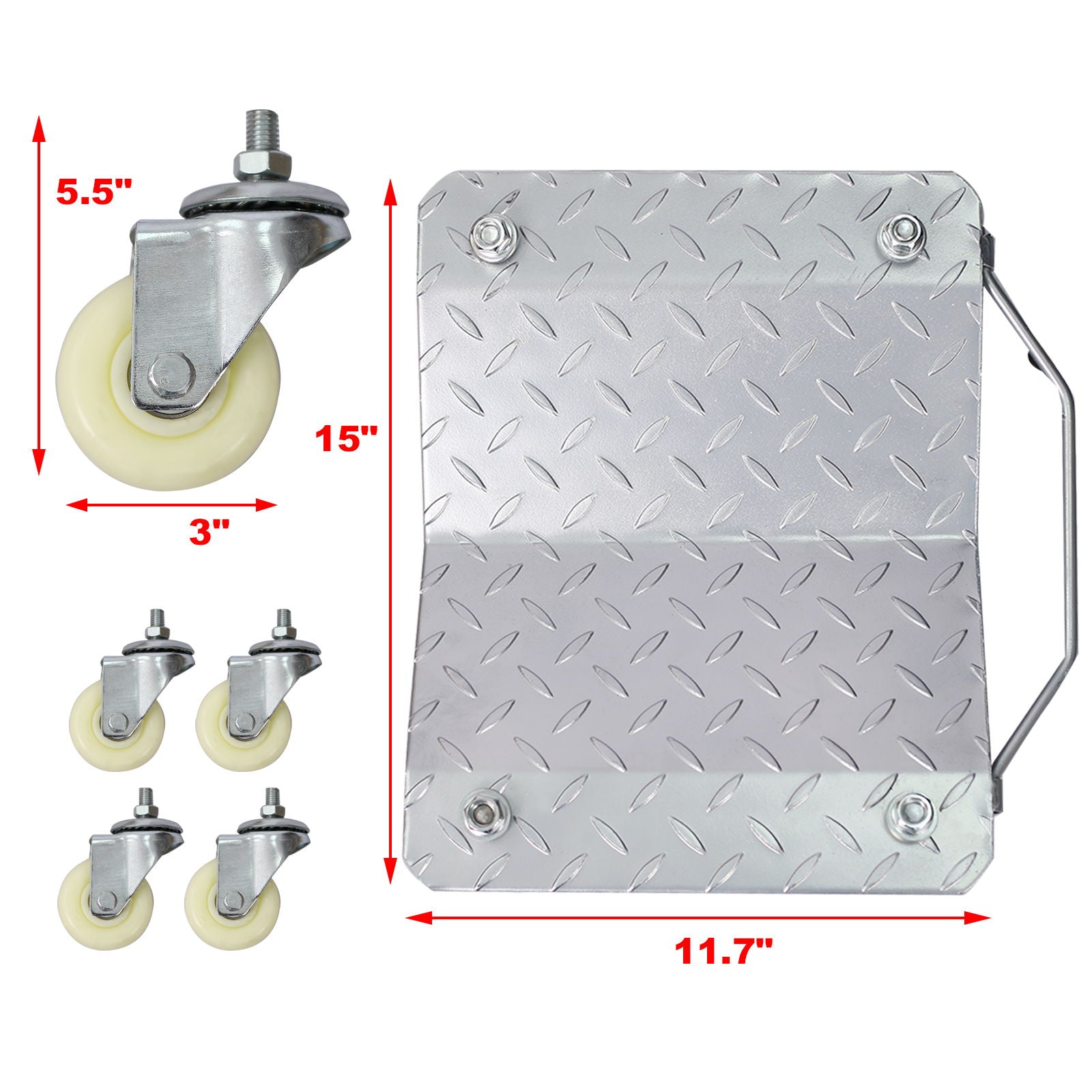 Heavy Duty Car Dolly Set, 6000Lbs Capacity, Metal Construction - Gray Daily Nest