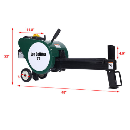 Double Flywheel Electric Log Splitter 7 Ton Portable Firewood Machine Steel - Black Daily Nest
