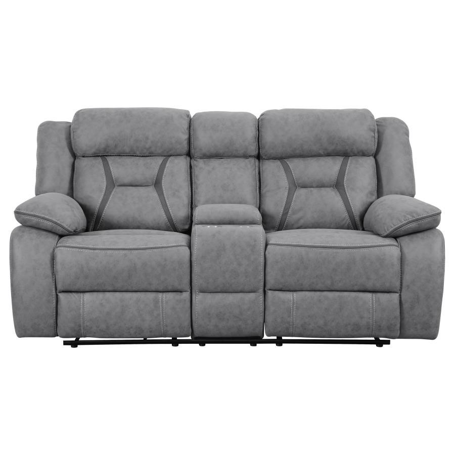 Higgins - Pillow Top Arm Motion Loveseat with Console CoasterEveryday