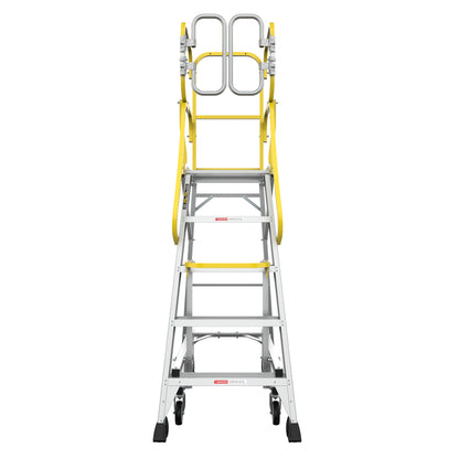 Heavy Duty Aluminum Rolling Platform Ladder With Steps, 375Lbs Capacity Daily Nest