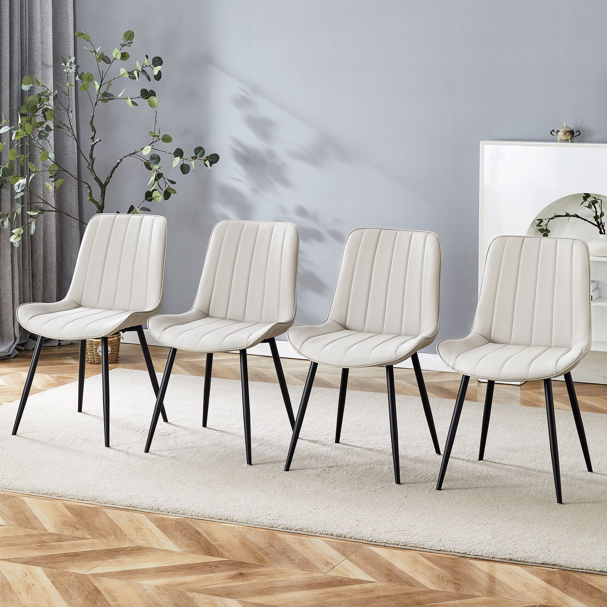 Modern Style Extended Seat Cushion Dining Chair Set Home Essentials