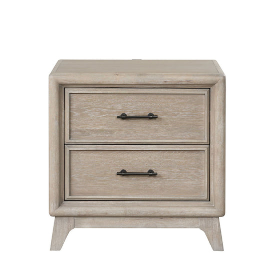 1 Piece Nightstand With Angled Feet, Dovetail Drawers, Bedroom Furniture - Oak Home Essentials