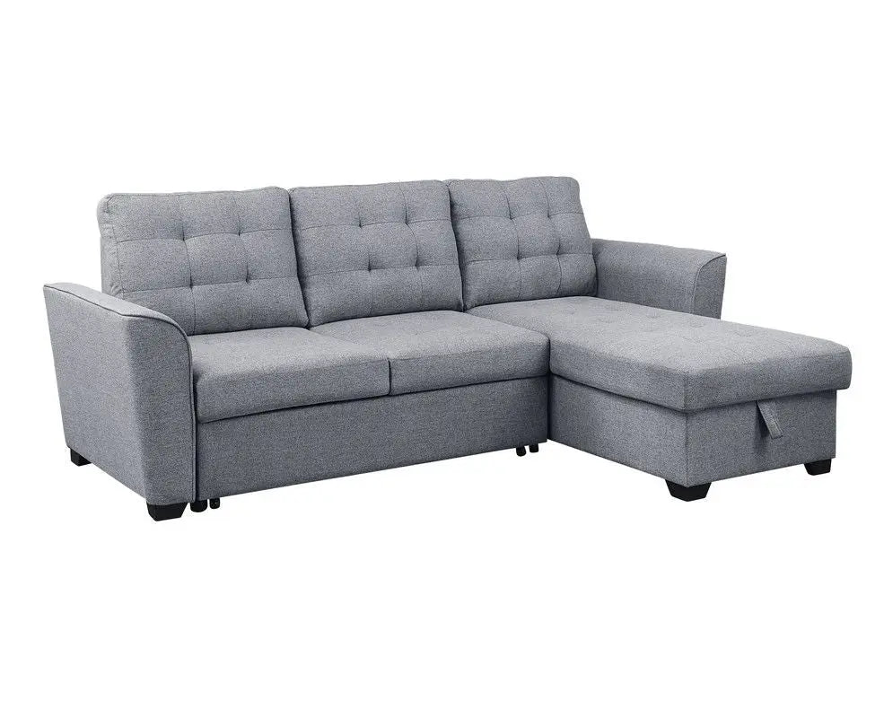 Avery - Sleeper Sectional Sofa With Reversible Storage Chaise - Light Gray Lilola Home