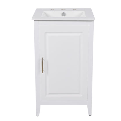 Modern Bathroom Vanity With Sink, Functional Drawer, Soft- Closing Door Noble House