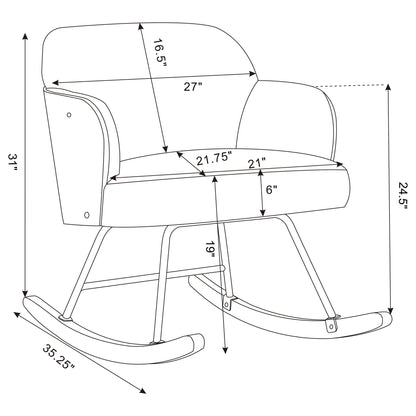 Valera - Upholstered Mid Back Rocking Chair Furniture Max