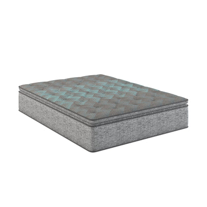 Comfort Care - 12" Hybrid Euro Top Mattress, Plush Comfort With Individual Pocketed Coil - Gray / Blue - Twin Restonic Mattress