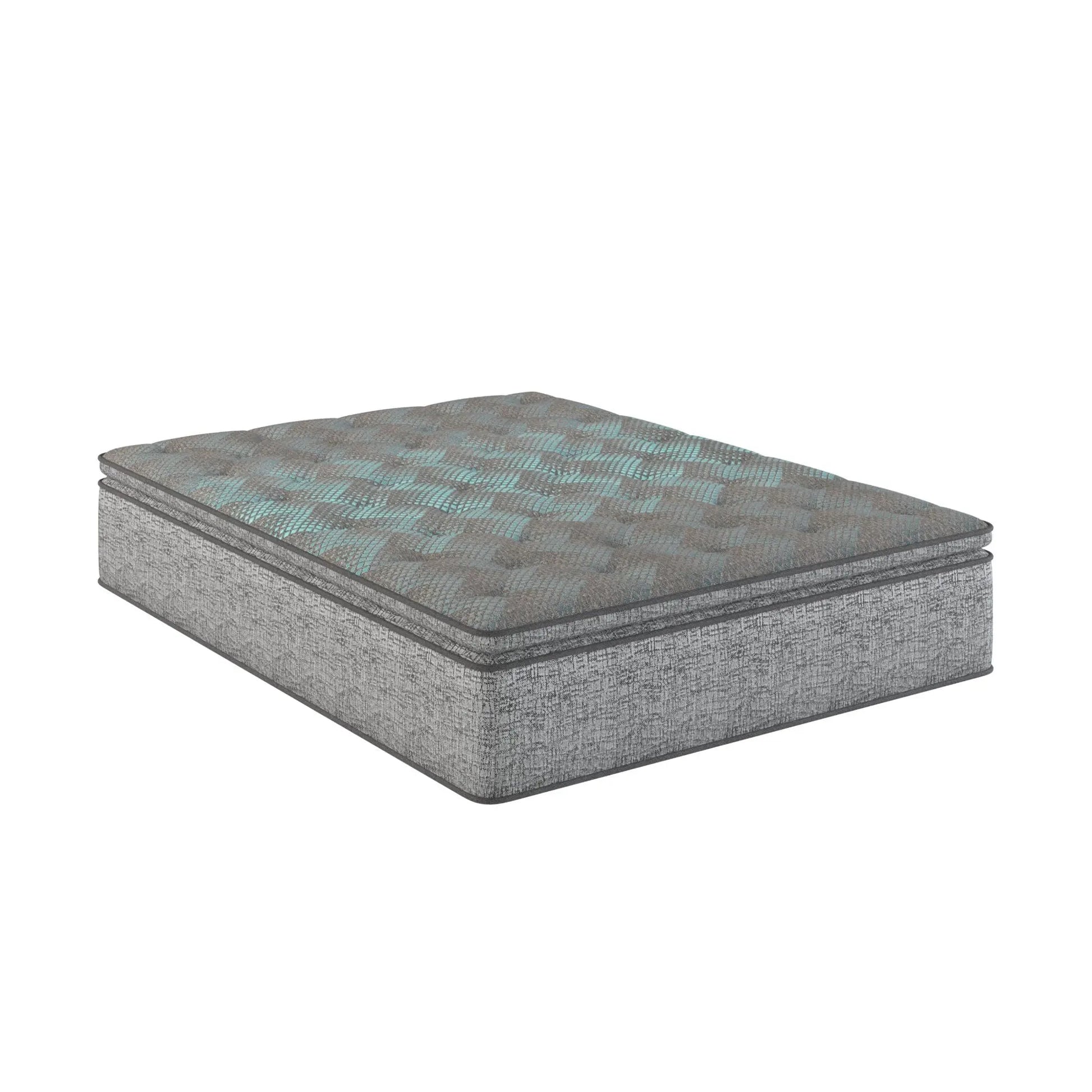 Comfort Care - 12" Twin Hybrid Euro Top Mattress, Plush Comfort With Individual Pocketed Coil - Gray / Blue Restonic Mattress