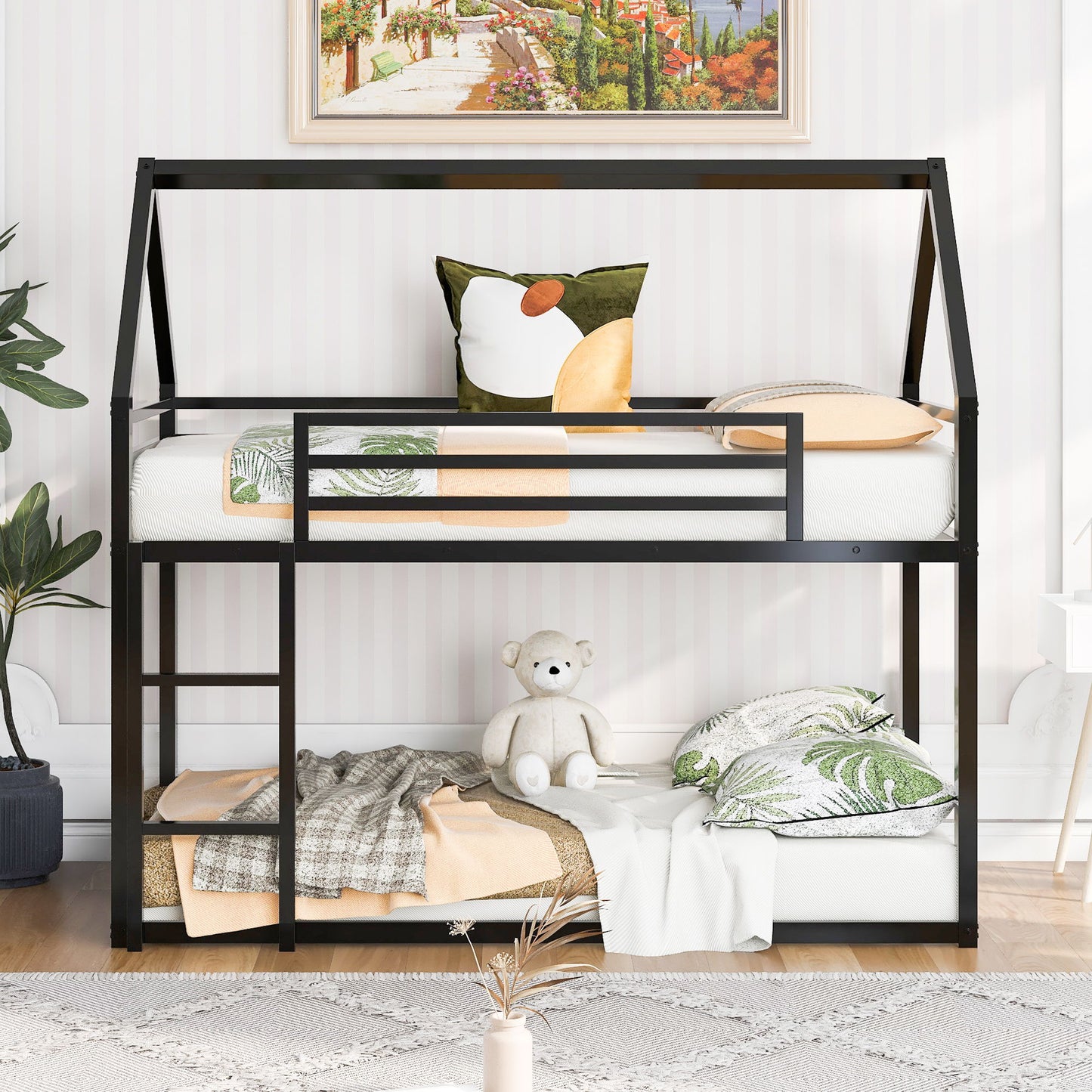House Bunk Bed With Built In Ladder Hearth and Haven
