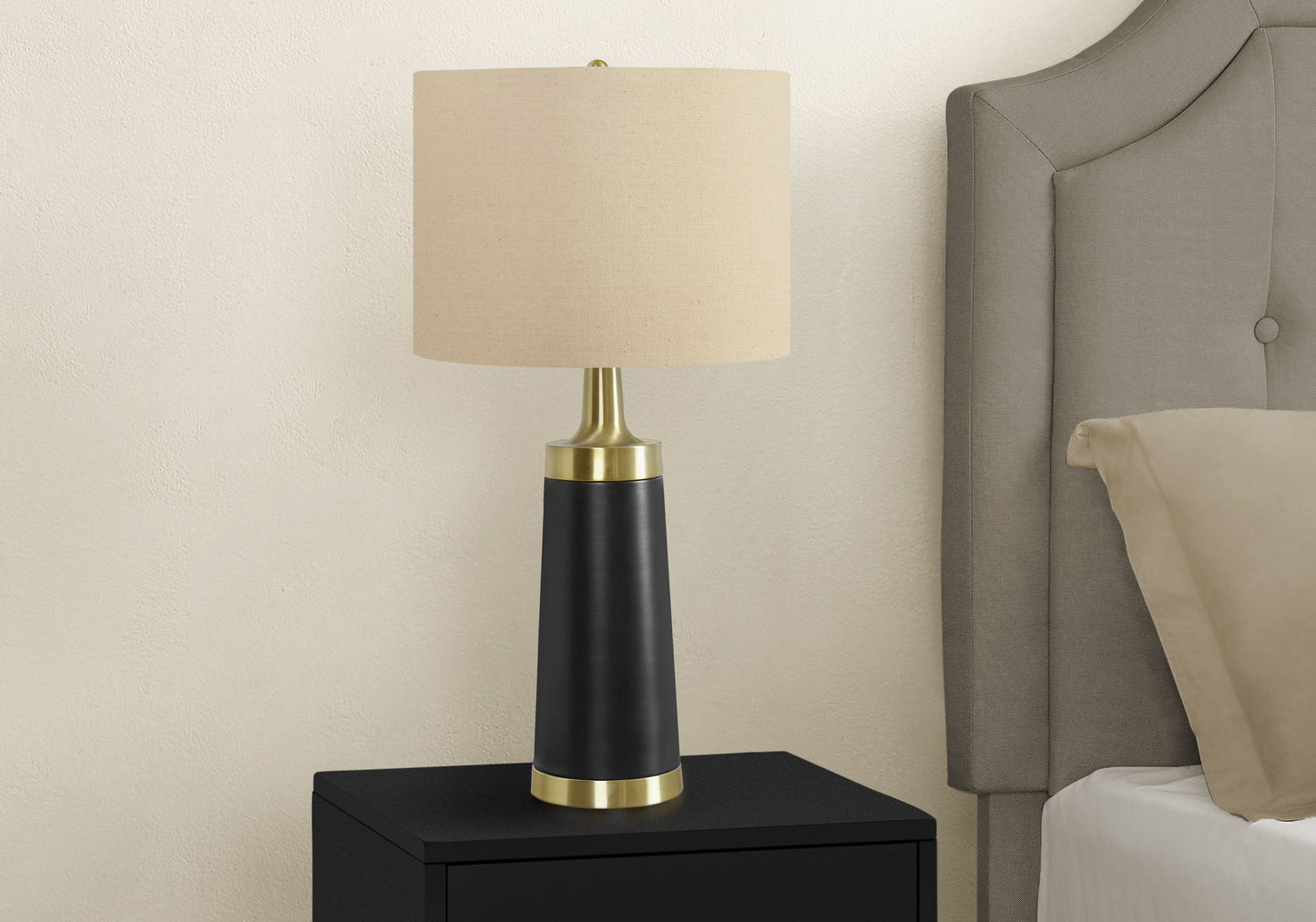 Lighting, Table Lamp, Resin, Contemporary - Black / Cream