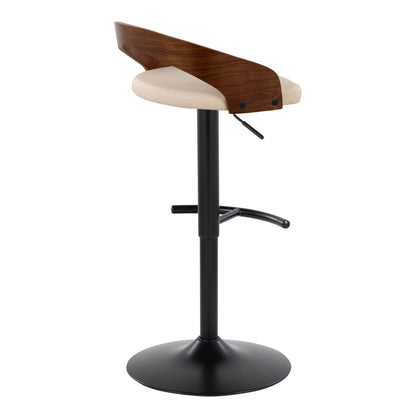 Grotto - Contemporary Adjustable Barstool With Swivel With Rounded T Footrest (Set of 2) Lumi Source