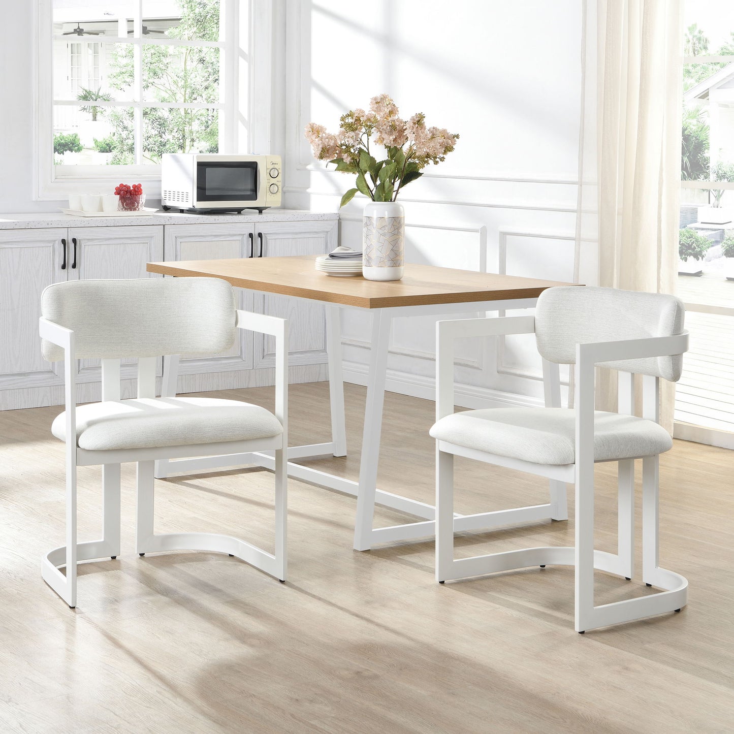 Upholstered Dining Armchairs (Set of 2) Noble House