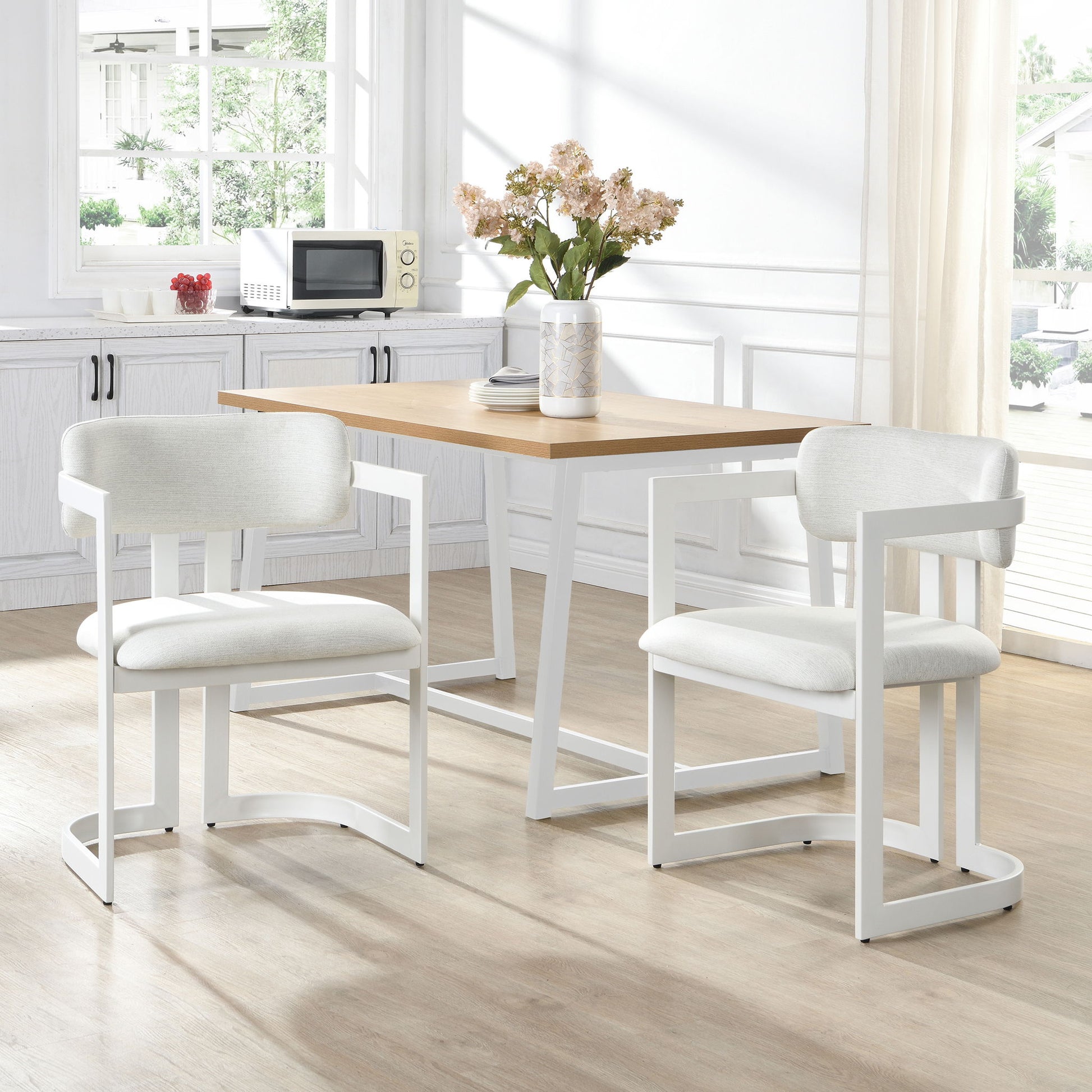 Upholstered Dining Armchairs (Set of 2) Noble House