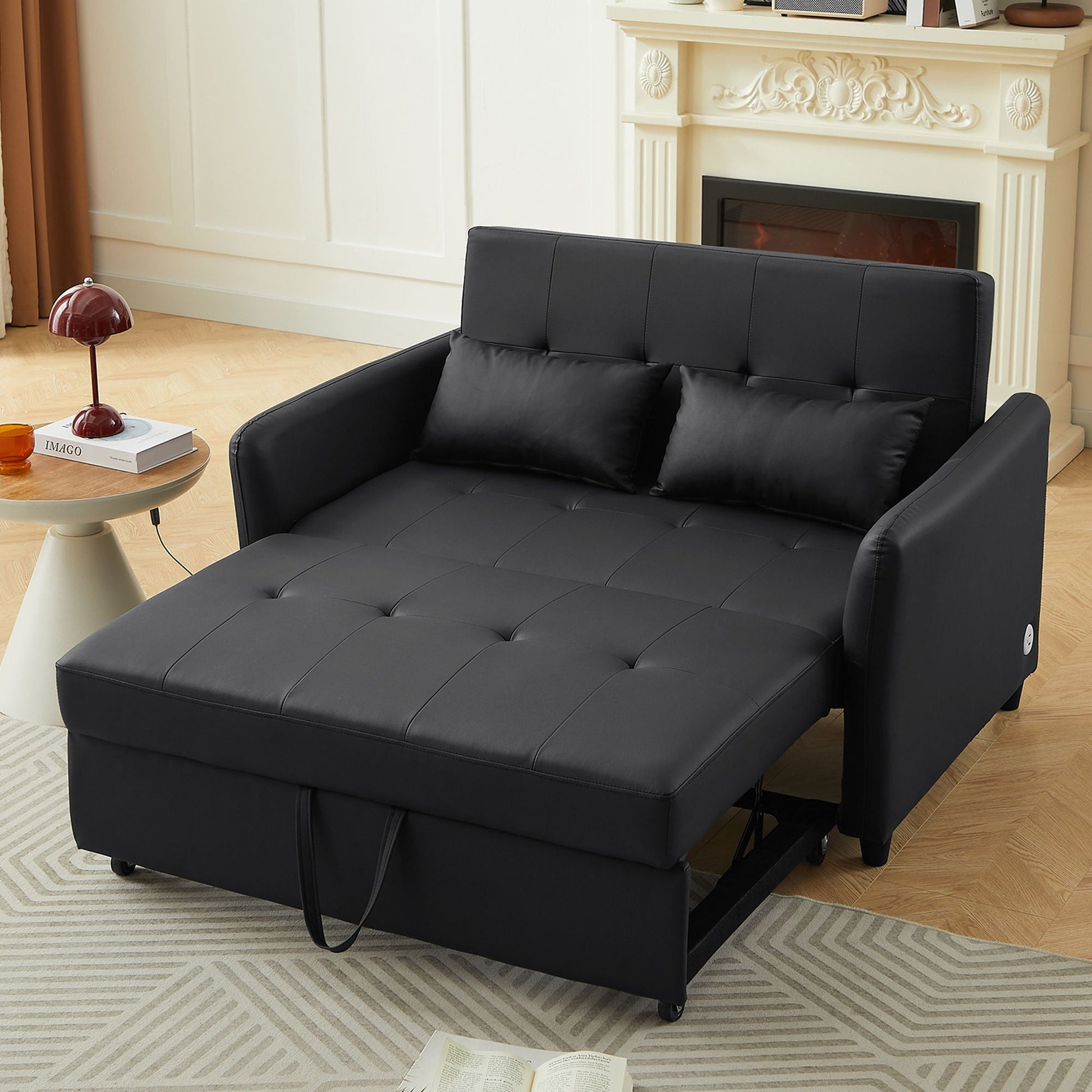 Convertible Sleeper Bed, Adjustable Oversized Armchair With 3 USB Ports Hearth and Haven