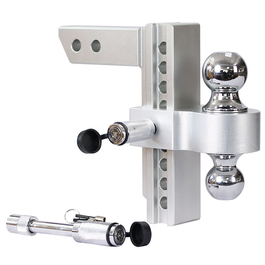 Alu - Adjustable Trailer Drop Hitch 2" Receiver 8" Adjustable - Silver Daily Nest