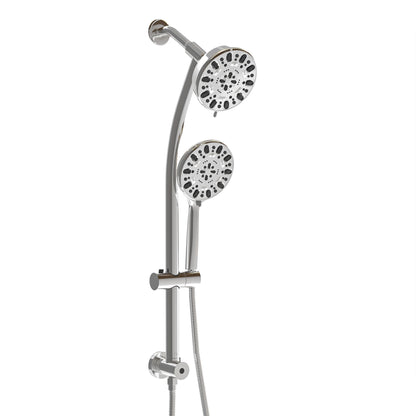 Multi Function Dual Shower Head Shower System With 4.7" Rain Showerhead, 7 Function Hand Shower, Adjustable Slide Bar Daily Nest