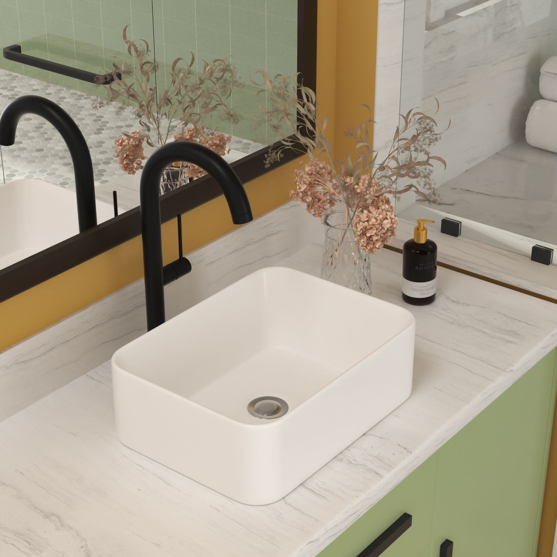 Sleek Ceramic Rectangular Vessel Bathroom Sink Daily Nest