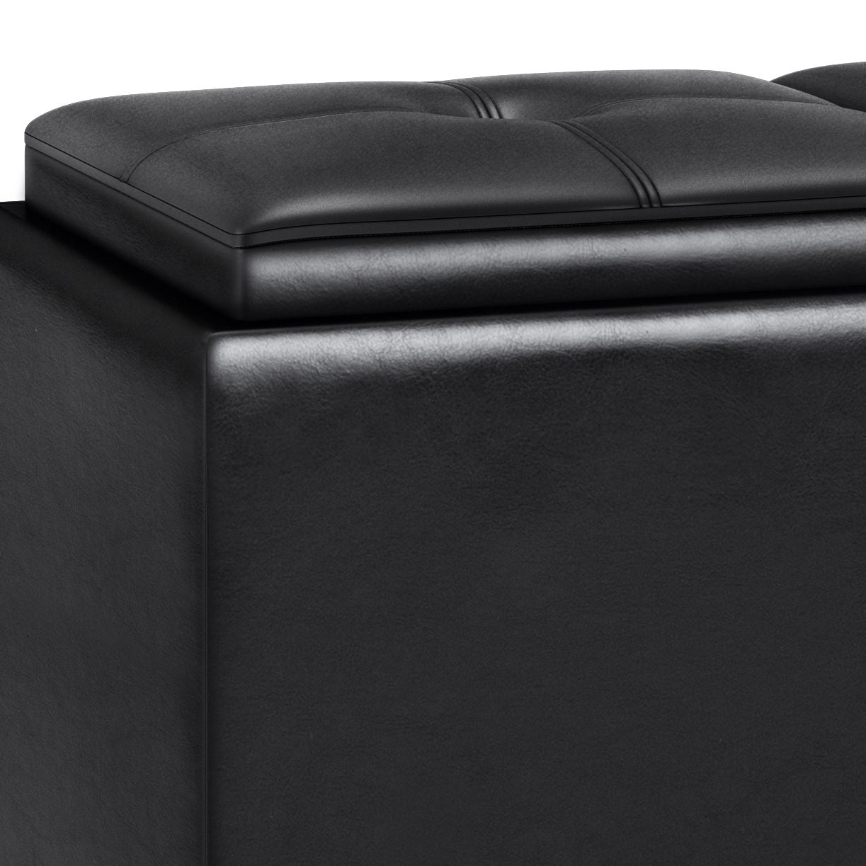 Avalon - Tray Storage Ottoman With Lift Up Lids - Midnight Black Simpli-Home