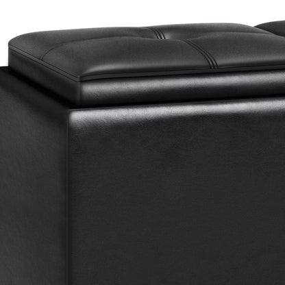 Avalon - Tray Storage Ottoman With Lift Up Lids - Midnight Black Simpli-Home