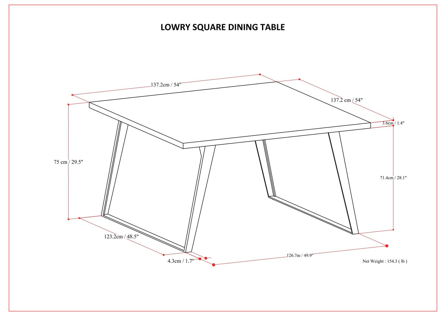 Lowry - Handcrafted Square Dining Table Simpli-Home