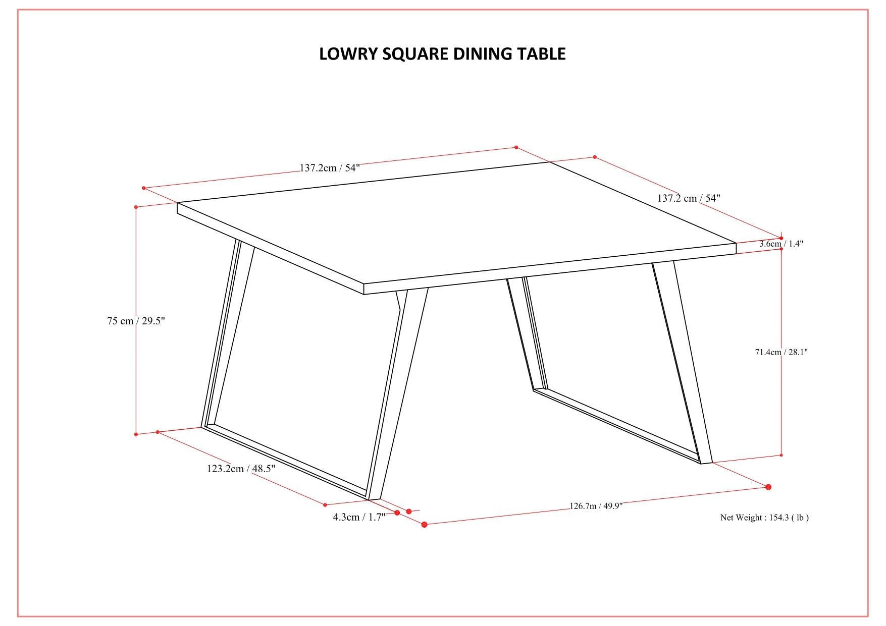 Lowry - Handcrafted Square Dining Table Simpli-Home