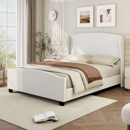 High Headboard Wingback Linen Upholstered Bed Hearth and Haven
