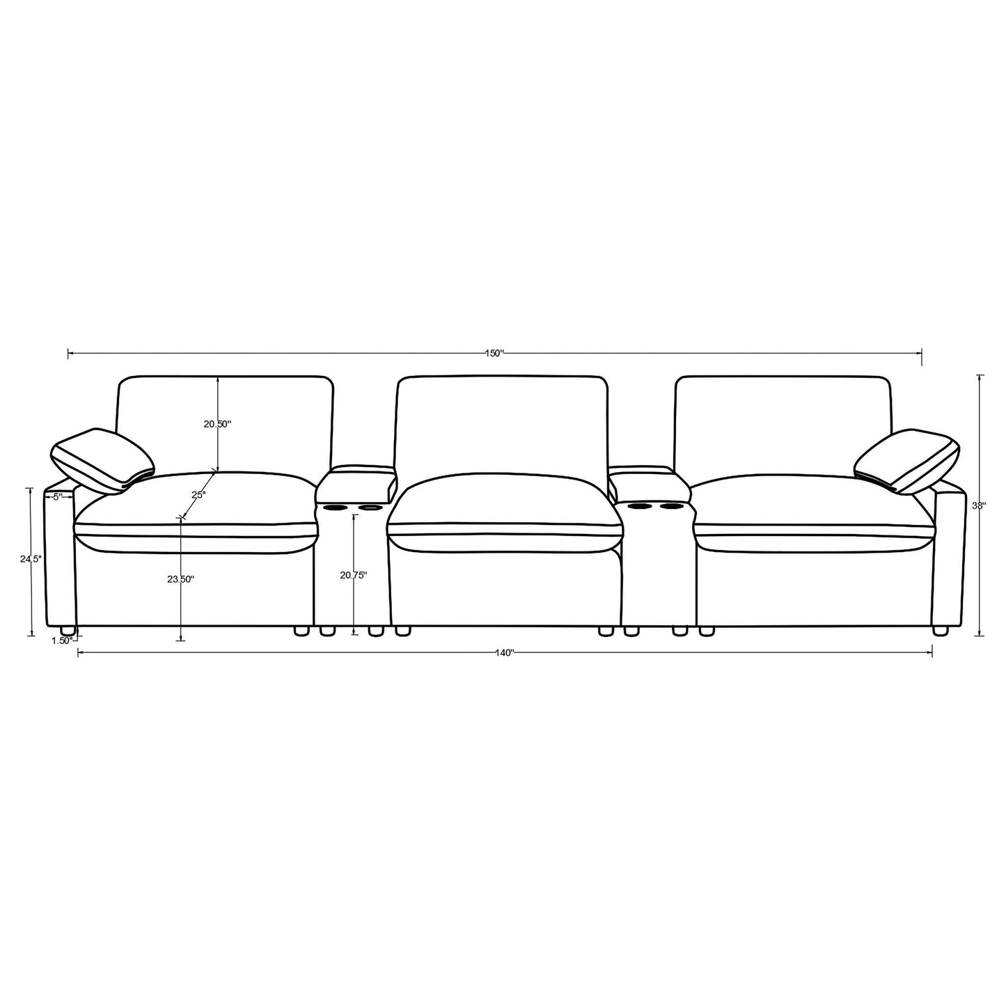Hollander - Modular Power Reclining Sectional Sofa Furniture Max