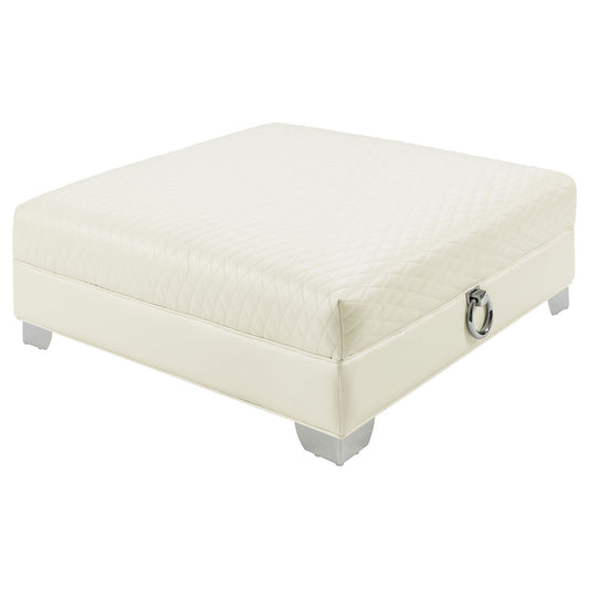 Cordelia - Square Ottoman - White Furniture Max