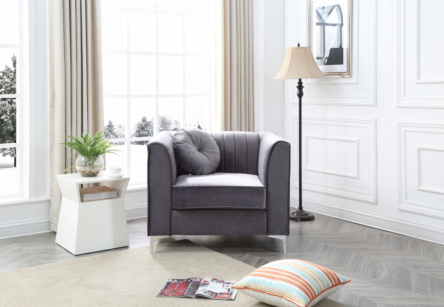 Contemporary Sloped Armchair