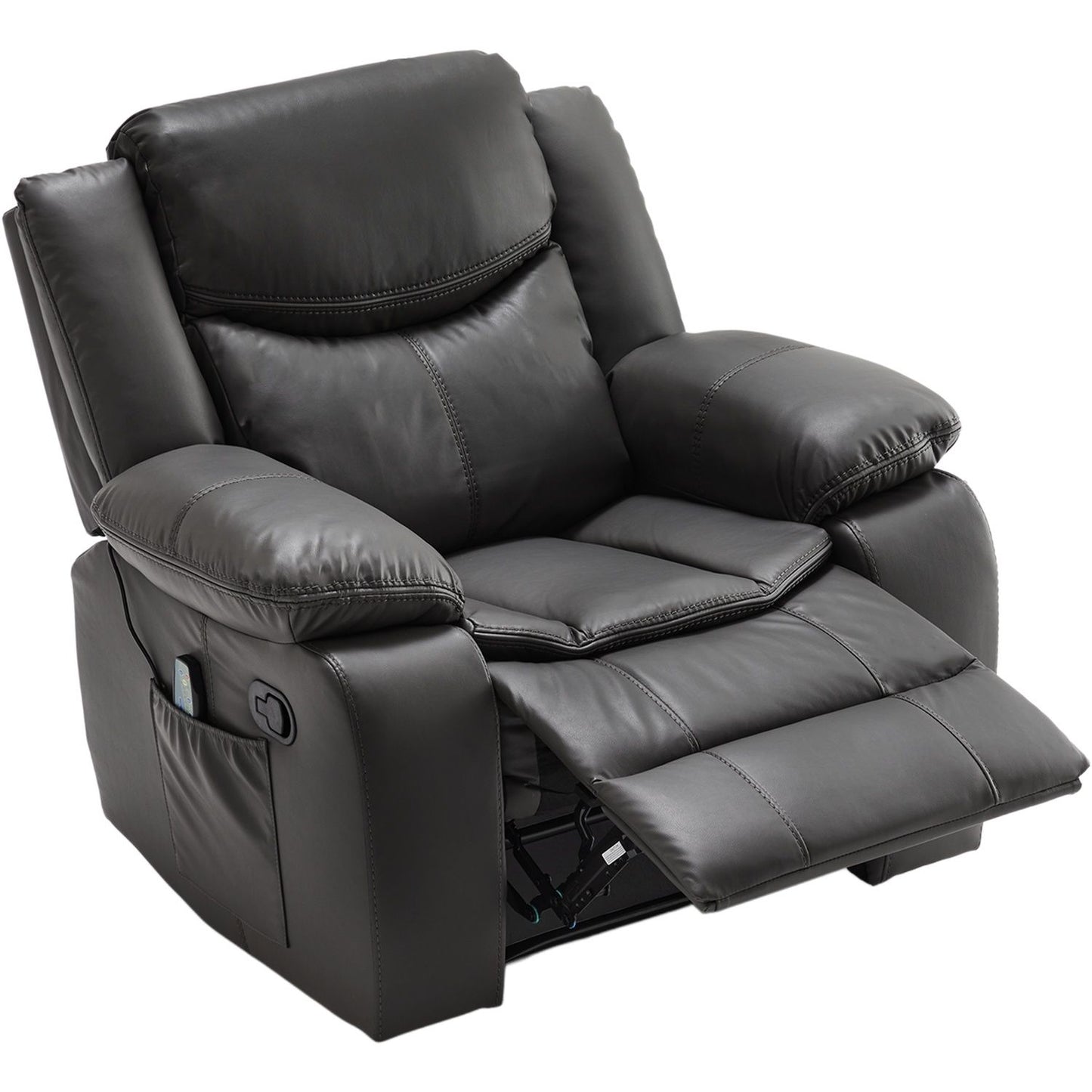 Recliner Chair With Vibration And Heating - Gray Home Essentials