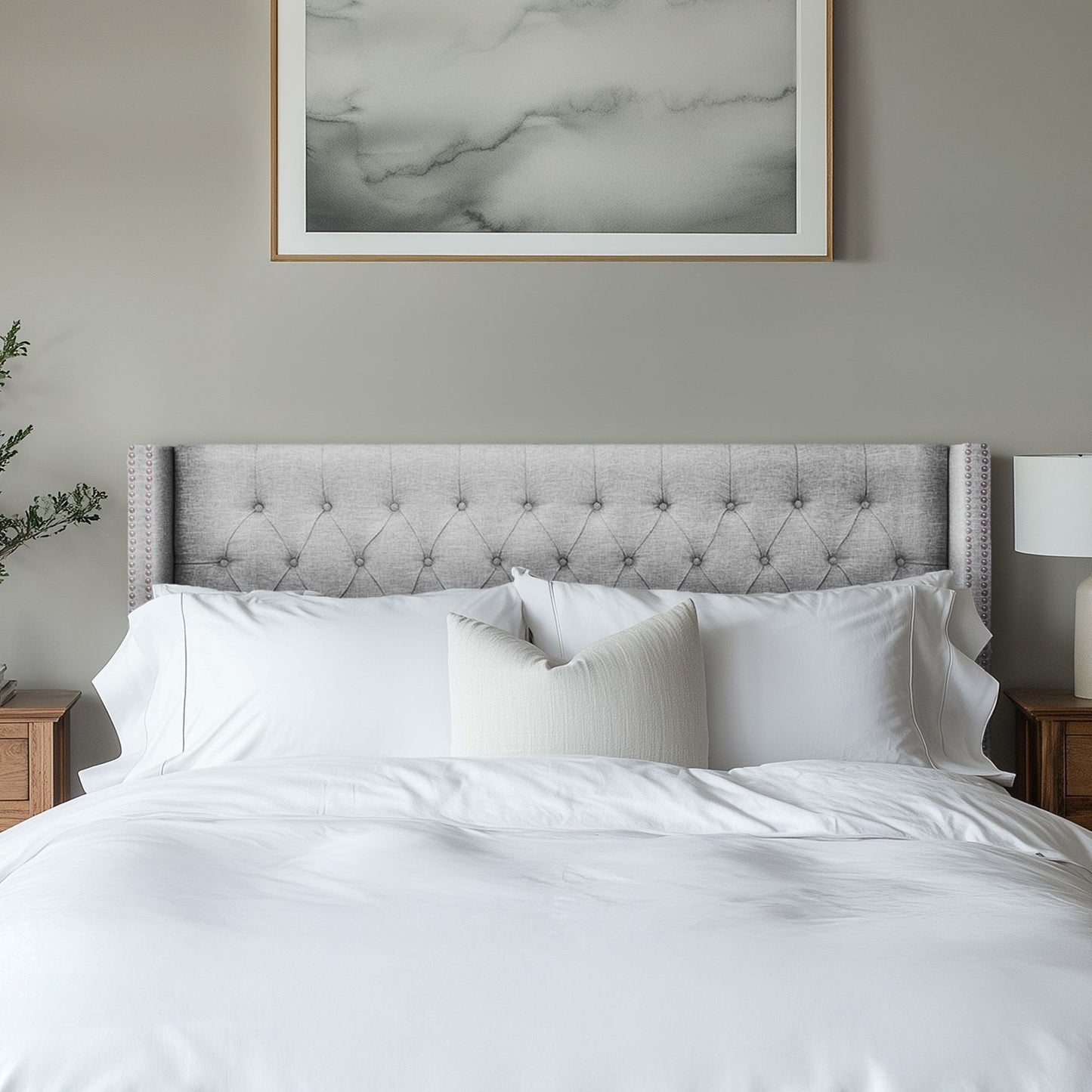 Amelia - Queen Upholstery Headboard - Gray Madison Park
