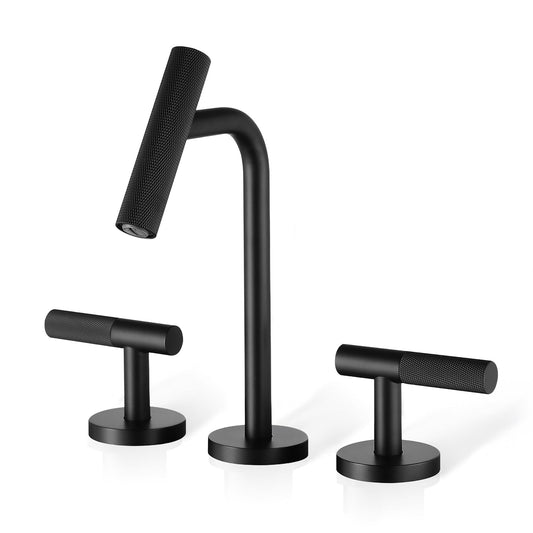2 Handles Widespread 8" Bathroom Faucet With Solid Brass Construction - Matte Black Daily Nest