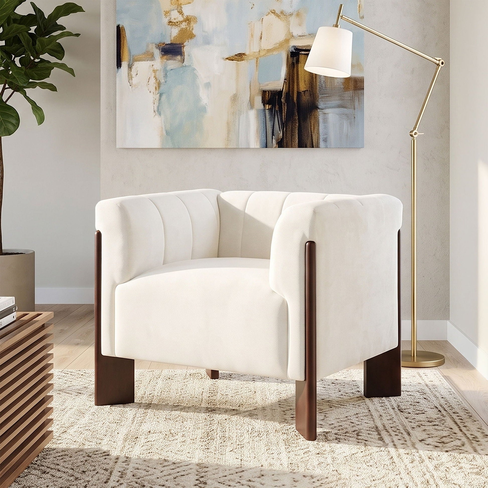 Accent Chair With Tight Back For Living Room Noble House