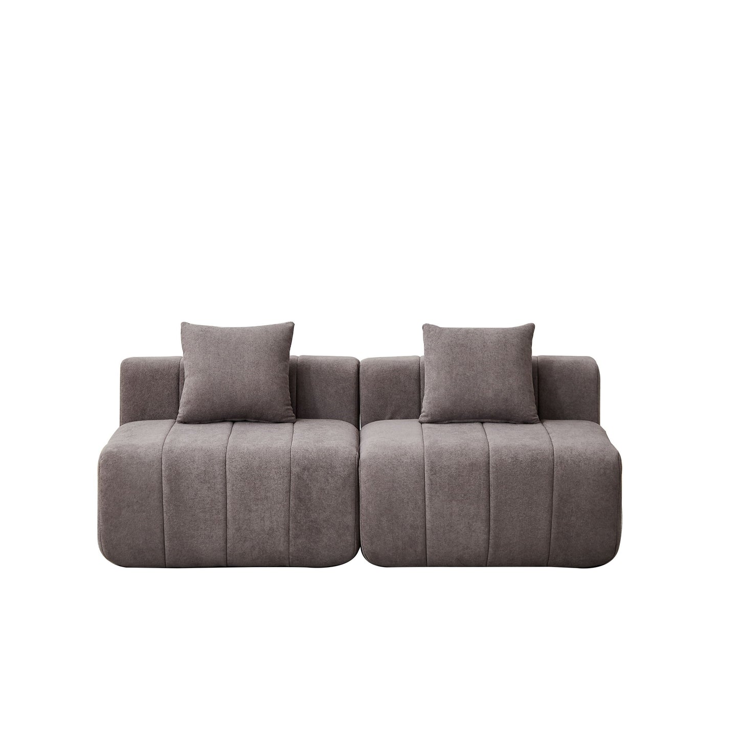 Modular Sectional Sofa With 2 Pillows, Symmetrical Design Home Essentials