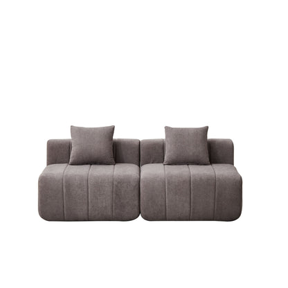 Modular Sectional Sofa With 2 Pillows, Symmetrical Design Home Essentials