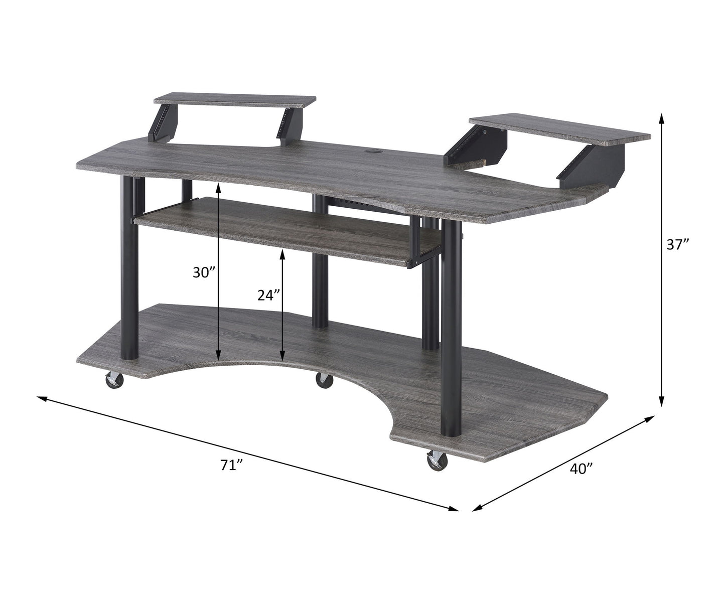 Eleazar - Music Recording Studio Desk - Wood Acme