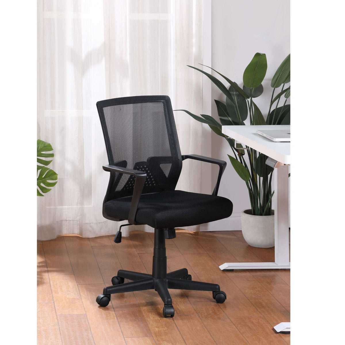 Ergonomic Height Adjustable Office Chair With Armrest - Black Home Essentials