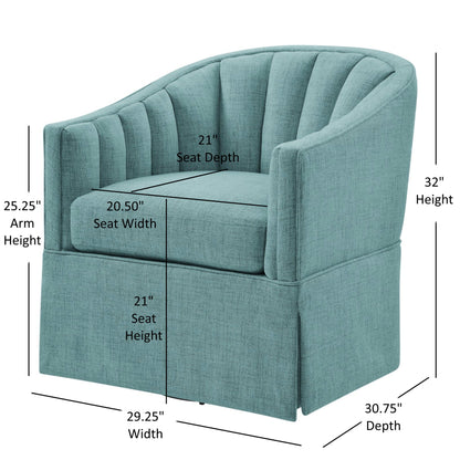 Solitude - Skirted Swivel Accent Chair With Hemp Like Ridgecrest Home