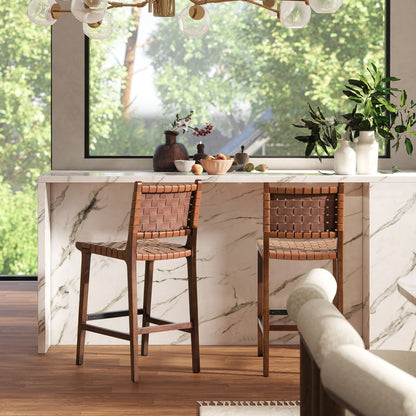 Andre - Counter Stool With Back - Pecan Brown Jennifer Taylor Home