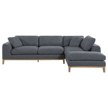 Harlan - L-Shape Upholstered Sectional With Pillows - Gray Furniture Max