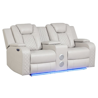 Benz - Power Reclining Loveseat With LED Lighting And Built In USB Matrix Furniture Group