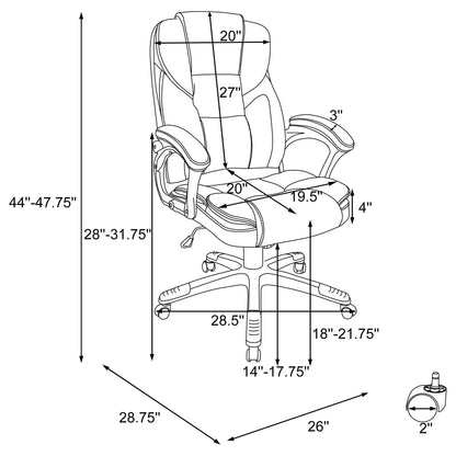 Swivel Office Chair With Armrests, Adjustable Height - Brown Furniture Max